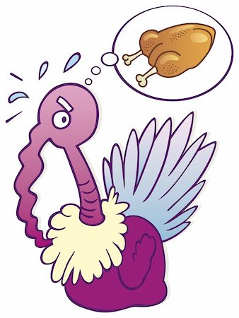 simsearch:400-04722985,k - Illustration of terrified turkey before thanksgiving day Fotografie stock - Microstock e Abbonamento, Codice: 400-04722985