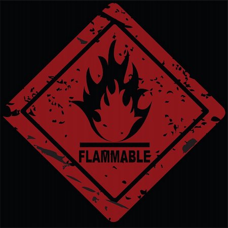 simsearch:400-04284156,k - Flammable Fire Hazard warning symbol Photographie de stock - Aubaine LD & Abonnement, Code: 400-04722980