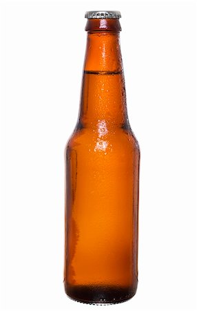 Stock image of dark beer bottle with silver cap over white background Stock Photo - Budget Royalty-Free & Subscription, Code: 400-04723005