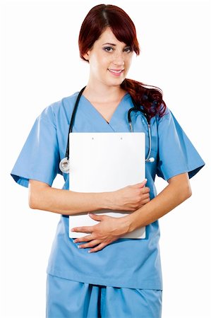 doctor patient standing white background - Stock image of female health care worker isolated on white Stock Photo - Budget Royalty-Free & Subscription, Code: 400-04723007