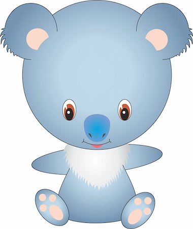 illustration of isolated cartoon koala on white background Stock Photo - Budget Royalty-Free & Subscription, Code: 400-04723151