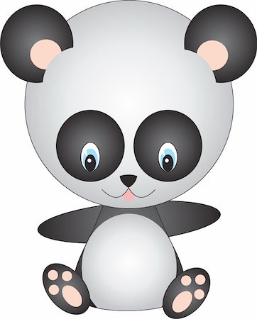 illustration of isolated cartoon panda on white background Stock Photo - Budget Royalty-Free & Subscription, Code: 400-04723173