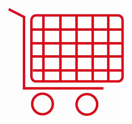 simsearch:400-06208146,k - red icon of shopping cart isolated over white background Stockbilder - Microstock & Abonnement, Bildnummer: 400-04723279