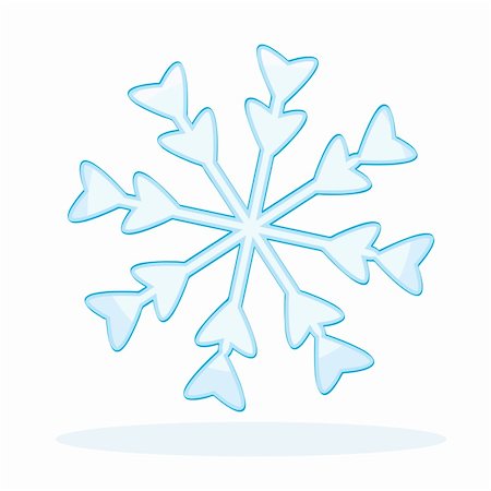 Blue snowflake on white background. Winter icon. Vector illustration Stock Photo - Budget Royalty-Free & Subscription, Code: 400-04723326