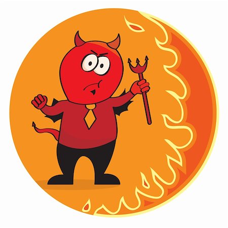 fire tail illustration - Red devil in a necktie. Vector illustration Stock Photo - Budget Royalty-Free & Subscription, Code: 400-04723335