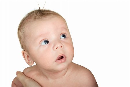 simsearch:400-04737497,k - Little baby boy taken closeup isolated on white background Stockbilder - Microstock & Abonnement, Bildnummer: 400-04723456
