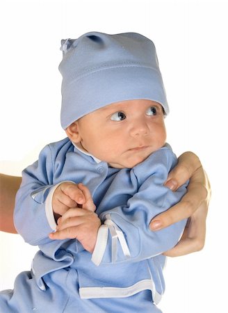 simsearch:400-04737497,k - Baby boy at mother hand  on a white background Stockbilder - Microstock & Abonnement, Bildnummer: 400-04723515