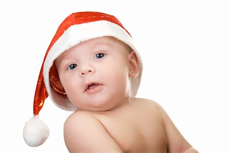 simsearch:400-09222788,k - Beautiful santa baby boy on isolated  a white background Photographie de stock - Aubaine LD & Abonnement, Code: 400-04723801