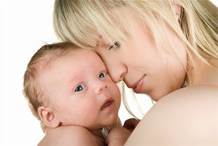 simsearch:400-06172843,k - Happy maternity: mother with her  baby boy isolated on a white Stock Photo - Budget Royalty-Free & Subscription, Code: 400-04723825