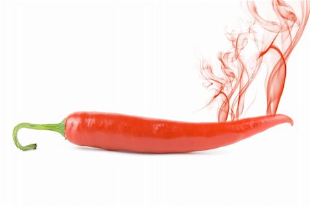 simsearch:400-04185368,k - red hot chili pepper with smoke isolated on white Foto de stock - Royalty-Free Super Valor e Assinatura, Número: 400-04723831