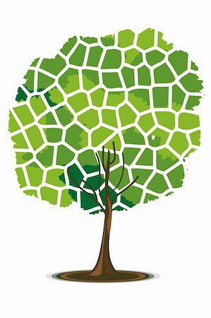 illustration of tree in mosaic pattern on isolated background Stock Photo - Budget Royalty-Free & Subscription, Code: 400-04734109