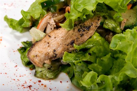 Fresh delicious salad with meat Stockbilder - Microstock & Abonnement, Bildnummer: 400-04734280