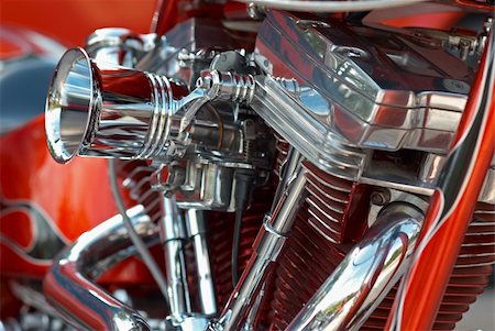 exhaust pipe - Detail take of a powerful V-2 motorbike engine Stock Photo - Budget Royalty-Free & Subscription, Code: 400-04734314