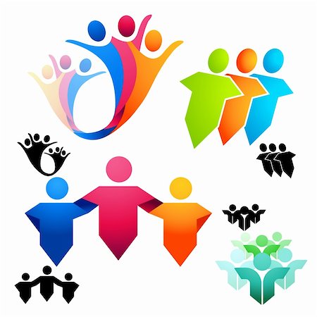 people together vector - United People Symbols and icons. Vector illustrations. Stock Photo - Budget Royalty-Free & Subscription, Code: 400-04734312