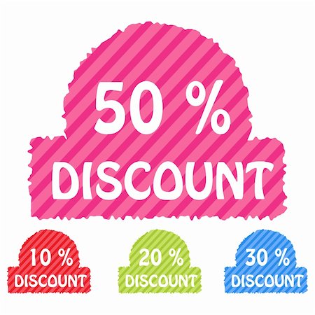 simsearch:400-06915685,k - illustration of set of discount icons on isolated background Stock Photo - Budget Royalty-Free & Subscription, Code: 400-04734692