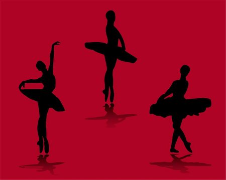 paunovic (artist) - ballerinas with background vector Stockbilder - Microstock & Abonnement, Bildnummer: 400-04735216