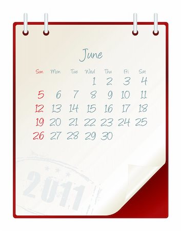 simsearch:400-07056019,k - 2011 calendar with a blanknote paper - vector illustration Fotografie stock - Microstock e Abbonamento, Codice: 400-04735307