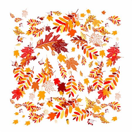 Autumn leaves background for your design Stock Photo - Budget Royalty-Free & Subscription, Code: 400-04735423