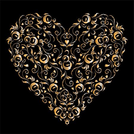 Heart shape, floral ornament for your design Stock Photo - Budget Royalty-Free & Subscription, Code: 400-04735452