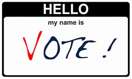 svlumagraphica (artist) - black sticker hello my name is vote concept Stock Photo - Budget Royalty-Free & Subscription, Code: 400-04735720