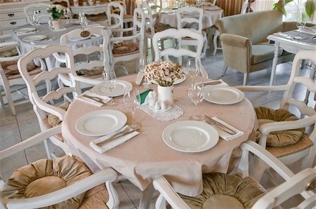 shivanetua (artist) - A shot of romantic dinner table in classical restaurant Fotografie stock - Microstock e Abbonamento, Codice: 400-04735804