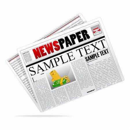illustration of vector newspaper on isolated background Stock Photo - Budget Royalty-Free & Subscription, Code: 400-04735863