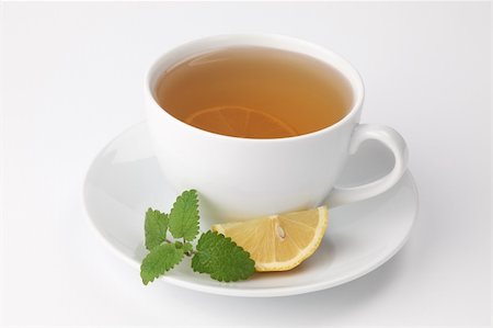 Freshly made healthy lemon balm tea with lemon Stock Photo - Budget Royalty-Free & Subscription, Code: 400-04736069