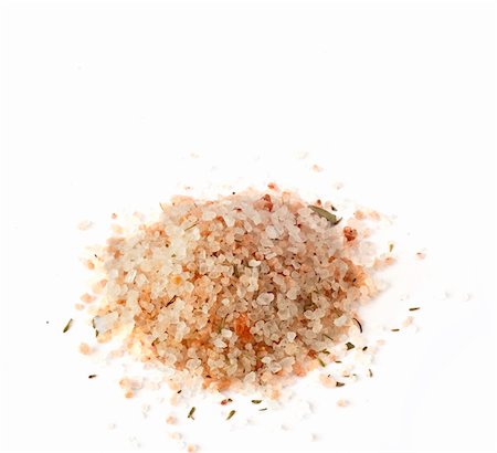 Himalya salt with spices on white background Photographie de stock - Aubaine LD & Abonnement, Code: 400-04736374