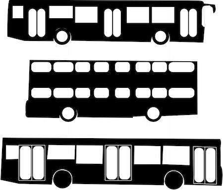 tourist bus silhouettes - vector Foto de stock - Super Valor sin royalties y Suscripción, Código: 400-04736565