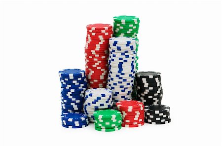 simsearch:400-04382425,k - Casino chips isolated on the white Stock Photo - Budget Royalty-Free & Subscription, Code: 400-04736694