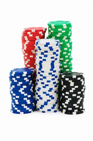simsearch:400-04736708,k - Casino chips isolated on the white Stockbilder - Microstock & Abonnement, Bildnummer: 400-04736695