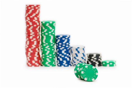 simsearch:400-04382425,k - Casino chips isolated on the white Stockbilder - Microstock & Abonnement, Bildnummer: 400-04736705
