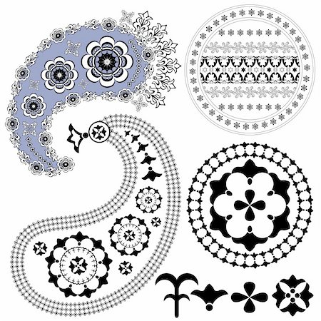 Paisley patterns and other vintage design elements (vector) Stock Photo - Budget Royalty-Free & Subscription, Code: 400-04736716