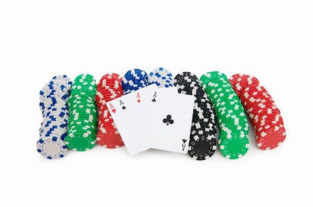 simsearch:625-01749129,k - Casino chips and cards isolated on the white Stockbilder - Microstock & Abonnement, Bildnummer: 400-04736711