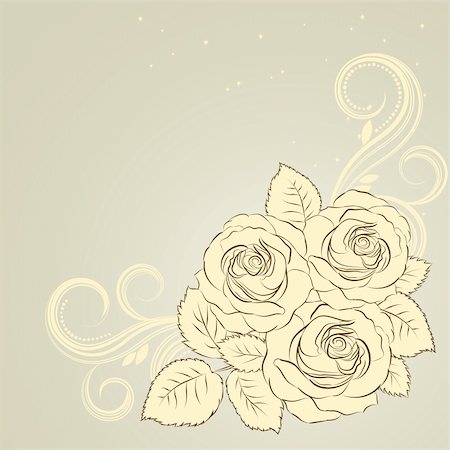 flower border design of rose - Floral Composition - Illustration for your design. Stock Photo - Budget Royalty-Free & Subscription, Code: 400-04736872