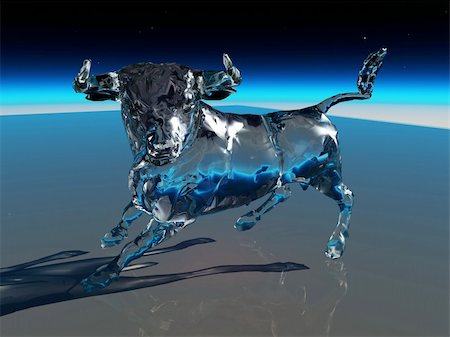 sculpture bull - glass bull Stock Photo - Budget Royalty-Free & Subscription, Code: 400-04737058