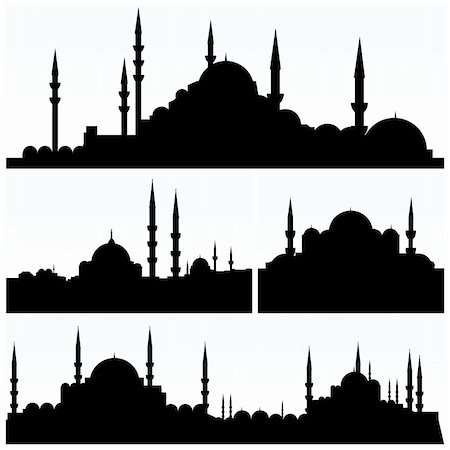 vector set of arabesque cityscapes Stock Photo - Budget Royalty-Free & Subscription, Code: 400-04737290