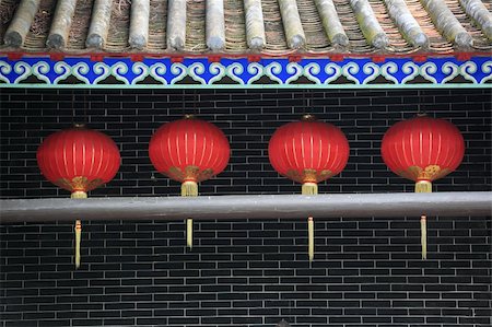 Red chinese lanterns Foto de stock - Super Valor sin royalties y Suscripción, Código: 400-04737762