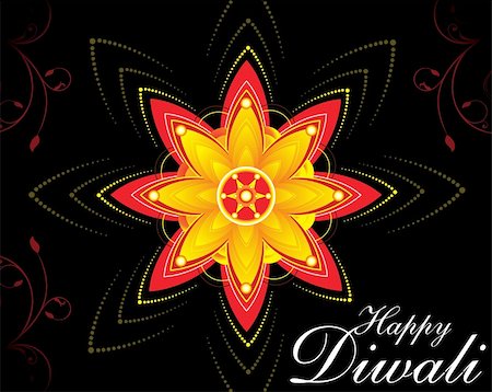 sparklers vector - diwali floral background vector illustration Stock Photo - Budget Royalty-Free & Subscription, Code: 400-04737949