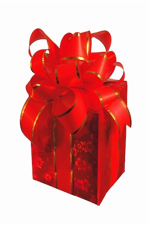 simsearch:400-06360703,k - Red gift box with red bow isolated on white background Stockbilder - Microstock & Abonnement, Bildnummer: 400-04738400
