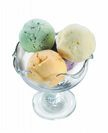 simsearch:400-05677337,k - Ice cream in a glass vase isolated on white background Photographie de stock - Aubaine LD & Abonnement, Code: 400-04738595