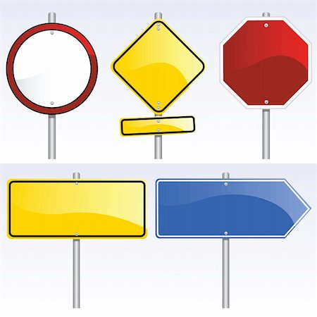 road signal icon - vector set of blank traffic signs Stock Photo - Budget Royalty-Free & Subscription, Code: 400-04738847