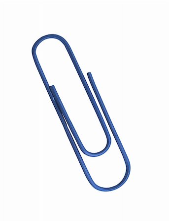 paperclip document - blue paper clip isolated on white background Stock Photo - Budget Royalty-Free & Subscription, Code: 400-04738895