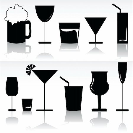 vector set of alcoholic beverages Stock Photo - Budget Royalty-Free & Subscription, Code: 400-04738955