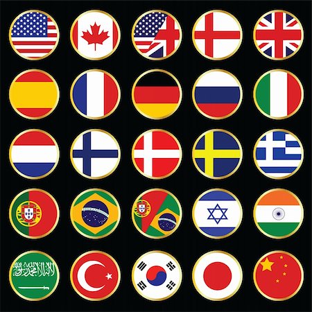 flags of the world vector - web language icon set Stock Photo - Budget Royalty-Free & Subscription, Code: 400-04738956