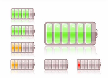 recharging batteries symbol - shiny battery icon set isolated on white background Photographie de stock - Aubaine LD & Abonnement, Code: 400-04739096