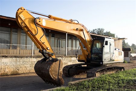 simsearch:400-05111345,k - Heavy duty hydraulic crawler excavator Fotografie stock - Microstock e Abbonamento, Codice: 400-04739103