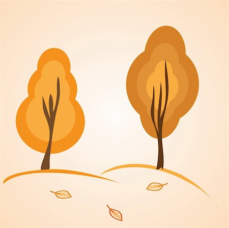 simsearch:400-06564249,k - Orange autumn trees. Vector background Stockbilder - Microstock & Abonnement, Bildnummer: 400-04739147