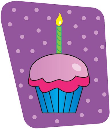 Cute fancy birthday cupcake Photographie de stock - Aubaine LD & Abonnement, Code: 400-04739436