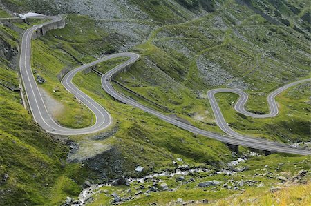 simsearch:400-05071386,k - Fragment of a high altitude road in the mountains.Location:Transfagarasan road the highest road in Romania. Photographie de stock - Aubaine LD & Abonnement, Code: 400-04739528